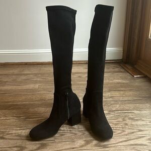 Via Roma Italian Suede Knee High Boots Size 37 US 6.5 EUC